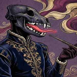 Victorian hound mystic illustration